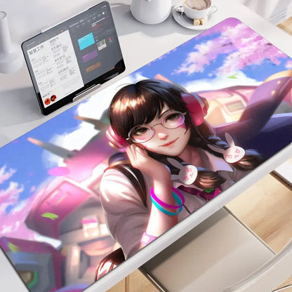Duża podkładka pod mysz Anime Gaming Girl Overwatch 900x400, gumowa, miękka mata na biurko do laptopa i biura, pod klawiaturę komputerową, nadruk HD, XXL
