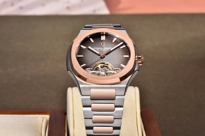 2025 New PAGANI DESIGN Rose Gold Men's Watches Tourbillon Mechanical Wristwatches Luxury Automatic Watch Men AR Sapphire Mirror
