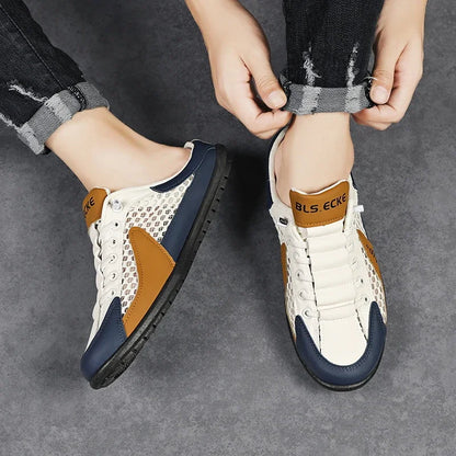 Chaussons mi-ouverts à semelle souple pour hommes, chaussures décontractées tendance d'été, baskets à semelle souple, Zapatos De Hombre, grande taille 48