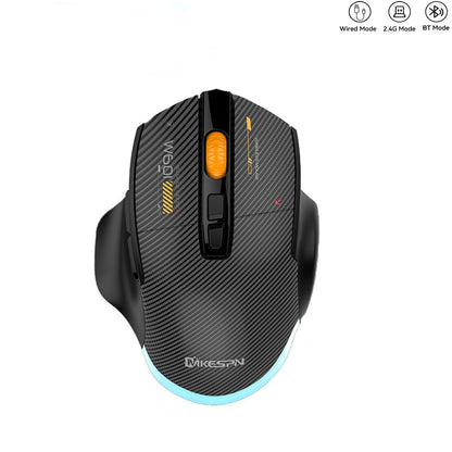 Ratón gaming inalámbrico Bluetooth, ratón RGB con cable/inalámbrico de 12800 DPI con 7 botones programables, para PC portátil y gaming