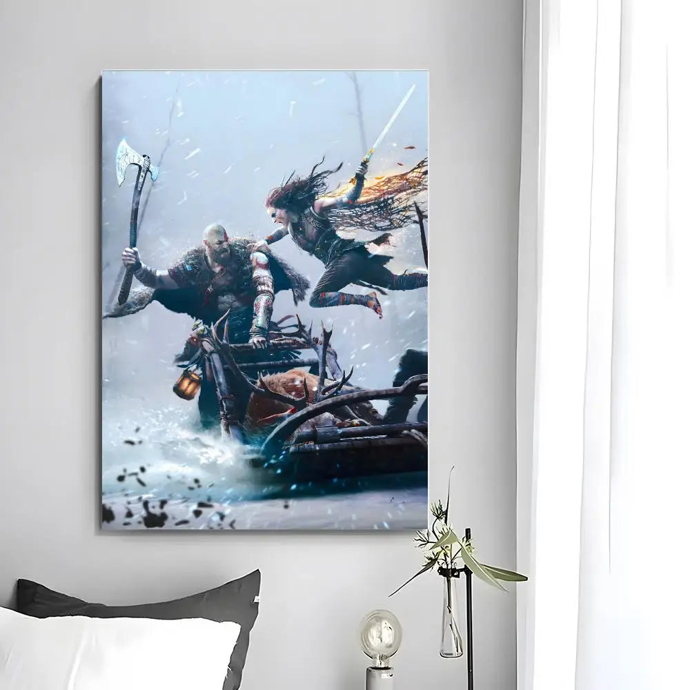 Game G-God of War poszter, öntapadó művészeti, vízálló papír matricák, kávézó, bár, szoba falidekoráció