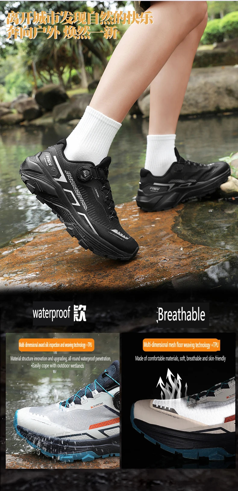 Scarpe da running da uomo primavera/estate, scarpe da trekking outdoor resistenti all’usura con chiusura BOA, stile sportivo e casual traspirante