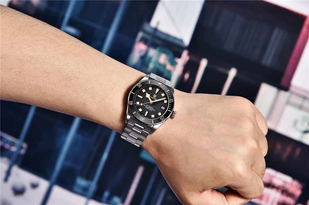 Montre automatique pour homme PAGANI DESIGN – Modèle de luxe type BB58, montre-bracelet mécanique, sportive, en acier inoxydable et étanche