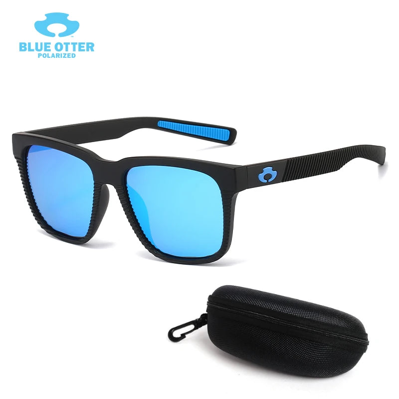 BLUE OTTER polarizált sportnapszemüveg UV400 kerékpározáshoz, horgászathoz, futáshoz, vezetéshez, férfiaknak és nőknek, kültéri szemüveg dobozzal BT03