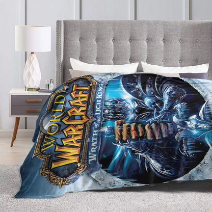 WOW World of Warcraft Arthas Retro Game Soft Blankets Travel Plush Throw Blanket Pattern Bedroom Flannel Bedspread Sofa Cover