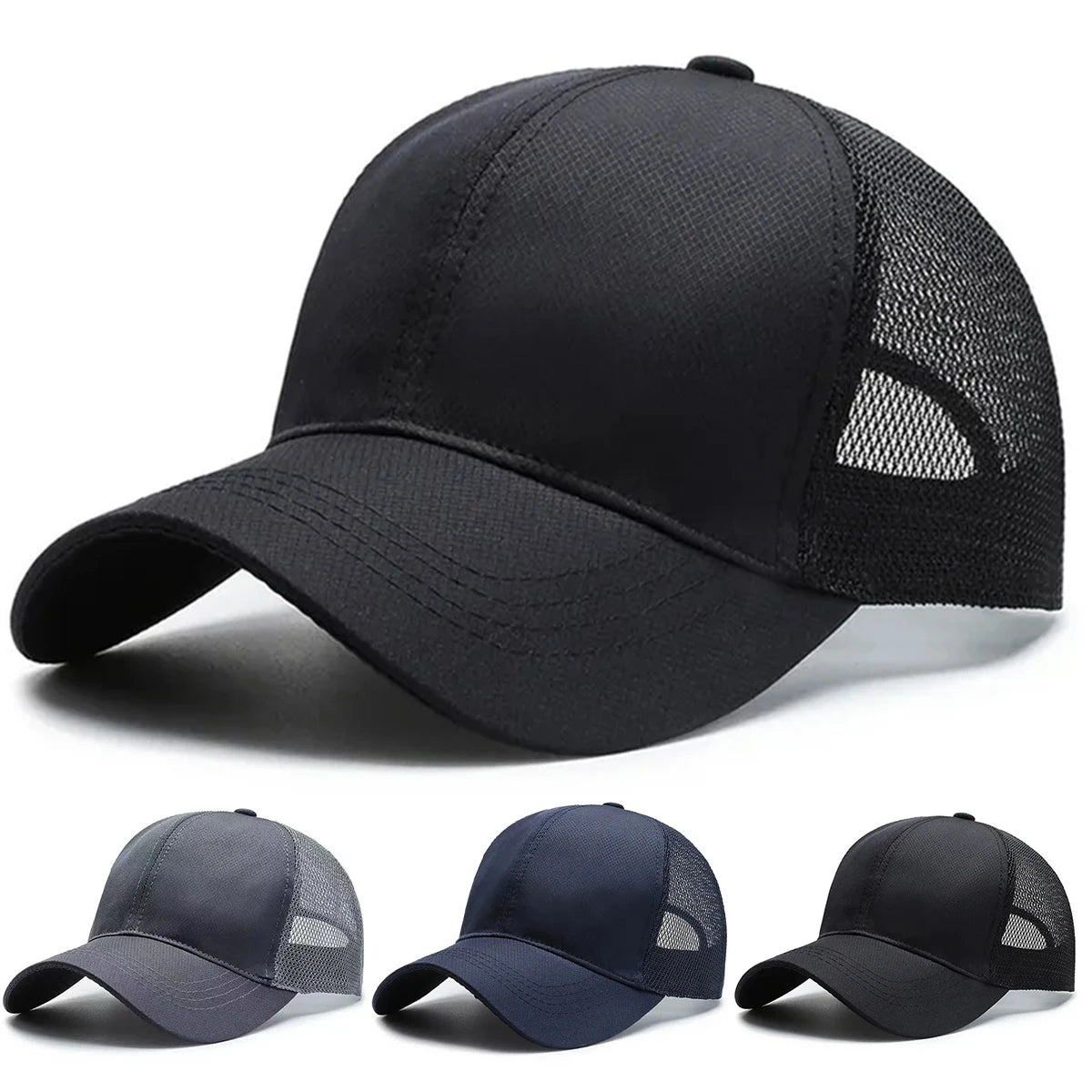 Unisex vienspalvės beisbolo kepurės su tinkleliu, pavasario ir vasaros lauko reguliuojamos kasdieninės kepurės, apsauginės nuo saulės kepurės, sportinės kepurės