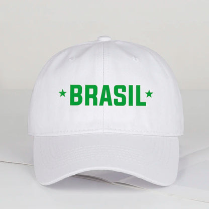 Brazil Fans “BRASIL” Printed Soft-Peak Baseball Cap – Unisex Adjustable Sun Hat for Soccer Enthusiasts – Father's Day Gift