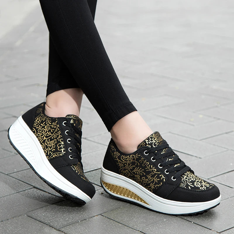 Women’s Leather Casual Sneakers Fashion Comfortable Platform Walking Shoes Wedge Moccasins Breathable Loafers Zapatos De Mujer