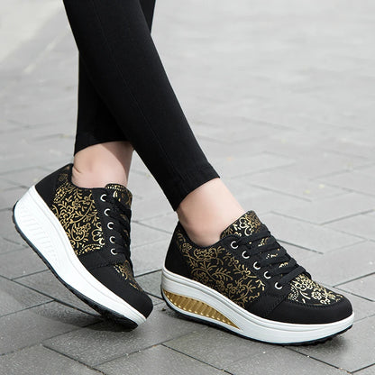 Women’s Leather Casual Sneakers Fashion Comfortable Platform Walking Shoes Wedge Moccasins Breathable Loafers Zapatos De Mujer
