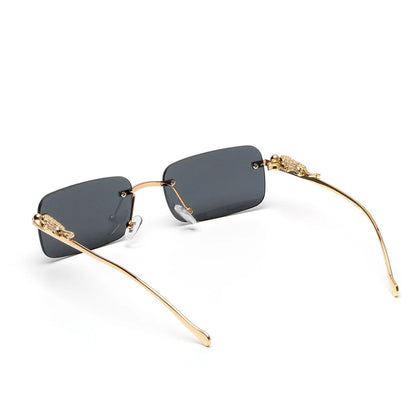 Ruiao rimless sunglasses UV400 fashion square metal glasses for men women designer man's brand sun glasses shades for outdoor