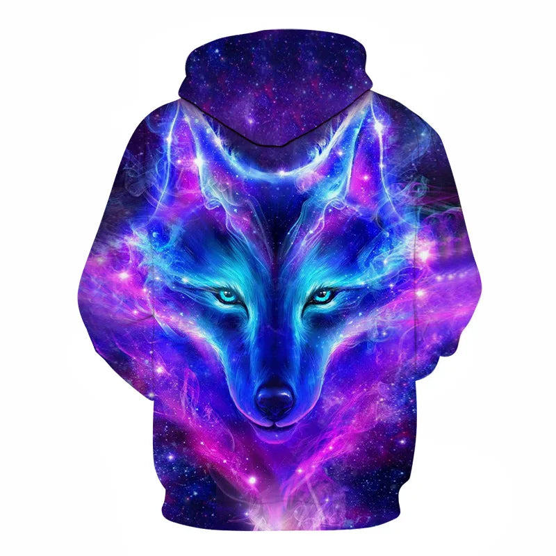 Majice s kapuljačom s 3D printom vuka za muškarce i žene, modne ležerne oversize pulover hoodice, hip-hop Harajuku streetwear