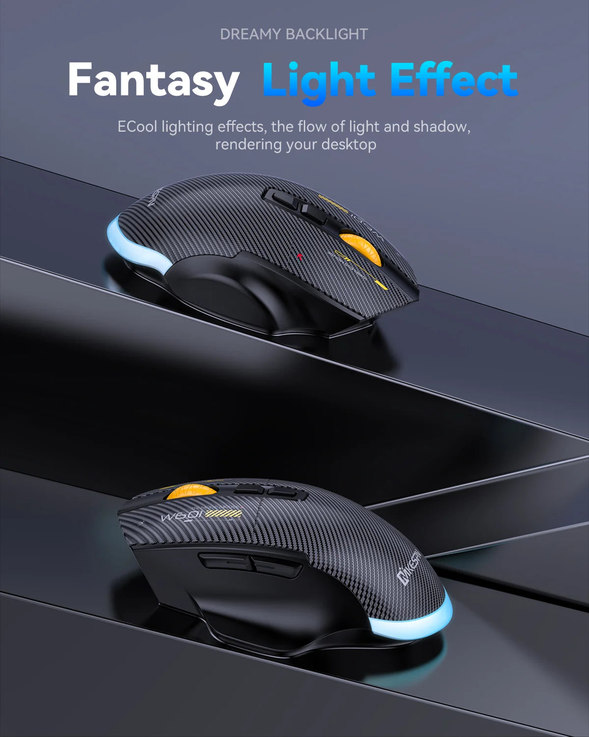 Ratón gaming inalámbrico Bluetooth, ratón RGB con cable/inalámbrico de 12800 DPI con 7 botones programables, para PC portátil y gaming