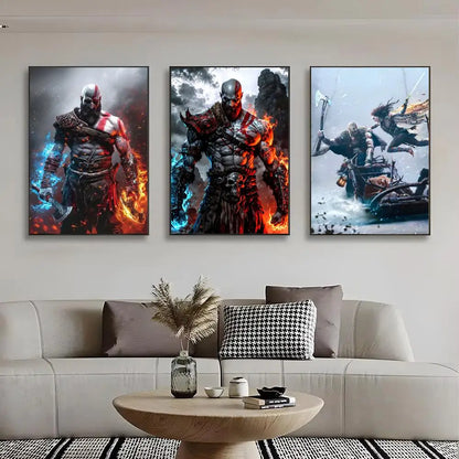 Game G-God of War poszter, öntapadó művészeti, vízálló papír matricák, kávézó, bár, szoba falidekoráció
