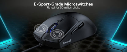 Redragon 618 Wired Gaming 10000 DPI Optical Ergonomic 6 Programmable Buttons, 84G Ultra Lightweight Mouse